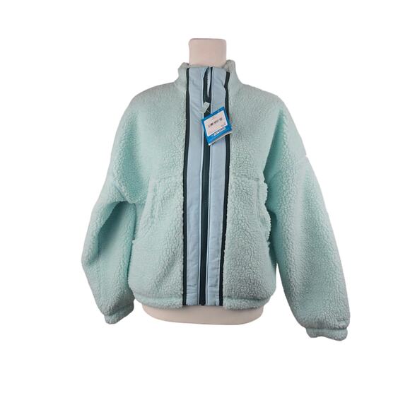 DSG Cozy Fleece Full Zip Girls Large Sherpa Shoreside Blue‎ - Picture 1 of 16